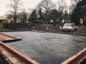 astley vineyard building shop foundations 2018