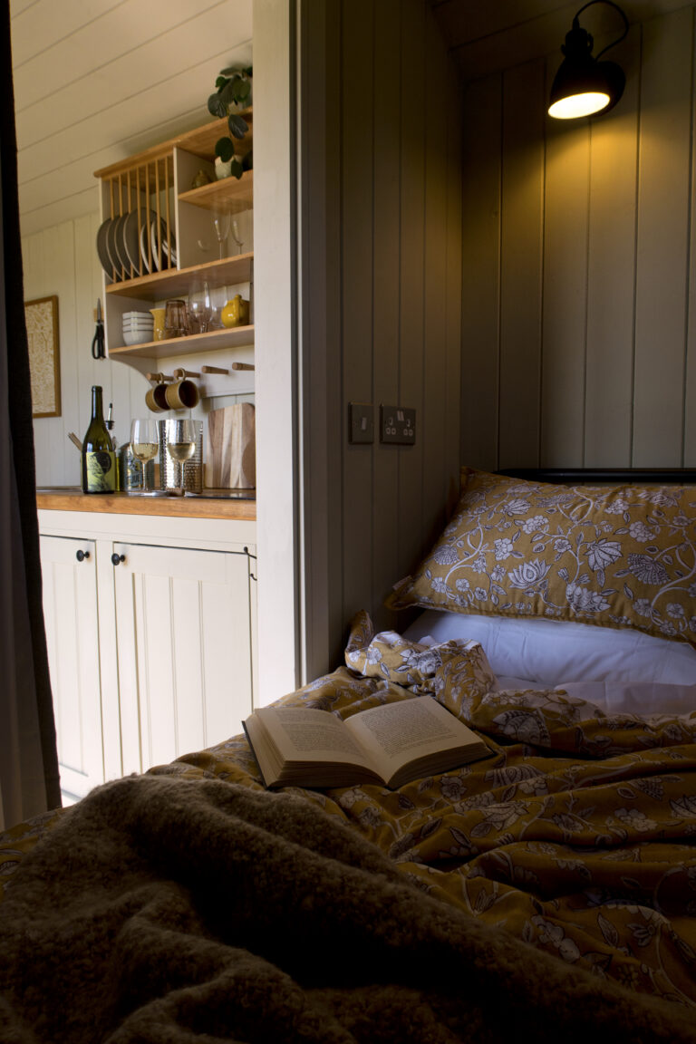 bedroom into kitchen